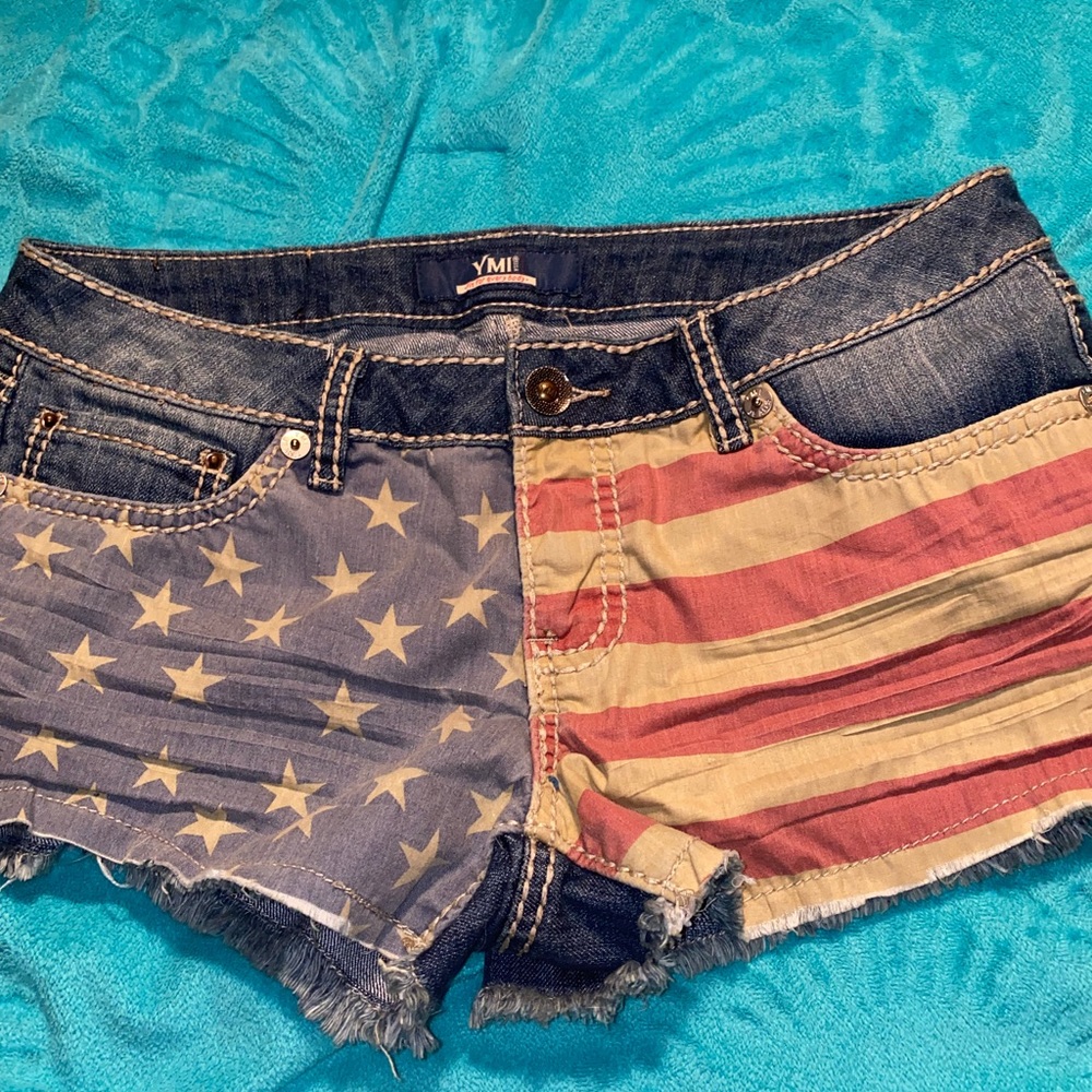 American flag jean shorts